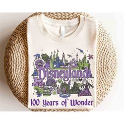 Disney 100 Years Of Wonder Disneyland Resort Happiest Place on Earth Shirt, WDW Unisex T-shirt Family Birthday Gift Adul