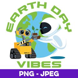 Disney Pixar - WALL-E Earth Day Vibes V1 , PNG Design, PNG Instant Download