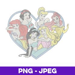 Womens Disney Princess Valentine's Day Vintage Heart V3
