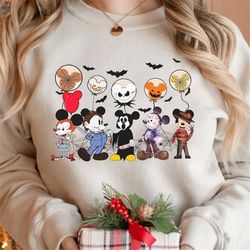 Mickey Halloween Horror Sweatshirt, Disney Halloween Shirts, Horror Movie Characters Shirt, Mickey Halloween Balloon, Ha