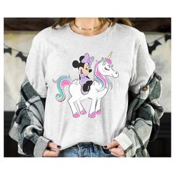Cute Disney Mickey Mouse and Friends Minnie and Unicorn Shirt, Magic Kingdom Trip Unisex T-shirt Family Birthday Gift Ad
