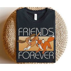 Disney The Fox and the Hound Copper Tod Friends Forever Retro Shirt, Magic Kingdom Holiday Unisex T-shirt Family Birthda