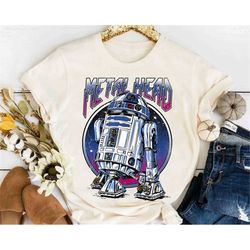 Star Wars R2D2 Metal Head Vintage Graphic T-Shirt Unisex Adult T-shirt Kid shirt Gift for Birthday Hoodie Sweatshirt Tod