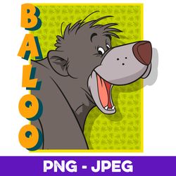 Disney The Jungle Book Baloo V1 , PNG Design, PNG Instant Download