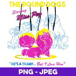Disney The Lady And The Tramp Miss Peg Neon Portrait V2 , PNG Design, PNG Instant Download