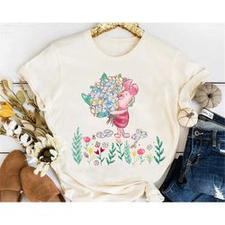 Disney Winnie the Pooh Piglet with Love Flower Retro Shirt, Magic Kingdom WDW Holiday Unisex T-shirt Family Birthday Gif