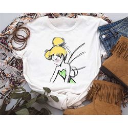 Disney Peter Pan Tinker Bell Sketch Profile T-Shirt Unisex Adult T-shirt Kid shirt Gift for Birthday Hoodie Sweatshirt T