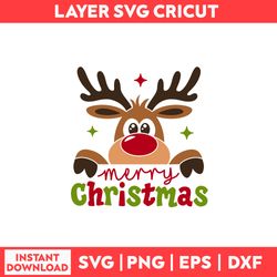 Christmas Reindeer Svg, Reindeer Svg, Deer Svg, Santa Claus Svg, Christmas Svg, Merry Christmas Svg - Digital File