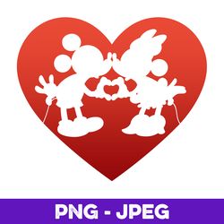 Disney Mickey and Minnie Heart Kiss V1