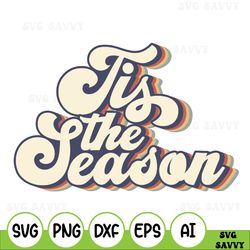 Christmas Svg, Tis The Season Svg, Retro Christmas Svg, Leopard Print, Sublimation Design Download, Christmas Svg Design