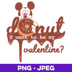 Disney Mickey Mouse Donut U Want to be my Valentine