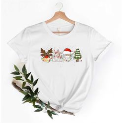 Disney Christmas Santa Shirt, Christmas Castle Shirt, Reindeer Shirt, Water Color Castle Shirt, Santa Shirt.