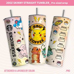 Pokemon Tumbler 20oz, Pokemon Png, Pikachu Png, Pokemon birthday, Pokemon svg Bundle, Perfect Birthday Gift