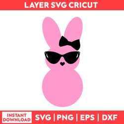 Hipster Easter Bunny Girl Svg, Bunny Svg, Girl Svg, Easter Svg, Happy Easter Svg - Digital File