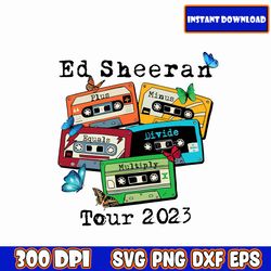 Ed Sheeran Png, Retro Ed Sheeran Cassettes Png, Ed Sheeran 2023 World Tour, 2023 Mathematics America Tour Png, Tour 2023