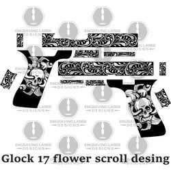 Engraving Laser Designs Glock 17 flower scroll desing