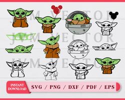 Baby Yoda Bundle: Layered SVG, Cut Files for Cricut, Silhouette. Ready for crafting .