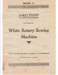 WHITE ROTARY 1900's Sewing Machine INSTRUCTION OPERATING MANUAL