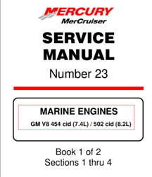 Mercury Mercruiser Service Manual V8, MCM 454 Mag MPI , 502, 7.4L 8.2L 23