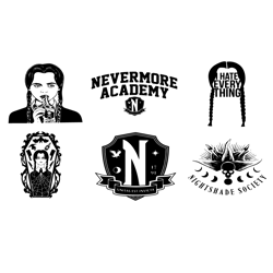 Nevermore Academy Wednesday Addams SVG