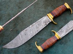 Custom Hand Made Damascus Steel Timber Rattler Swamp Gator Bowie Knife