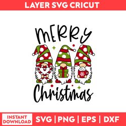 Merry Christmas Gnome Svg, Gnome Svg, Santa Claus Svg, Merry Christmas Svg, Christmas Svg - Digital File