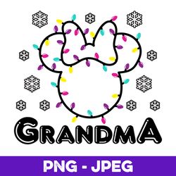 Disney Minnie Christmas Grandma V1 , PNG Design, PNG Instant Download