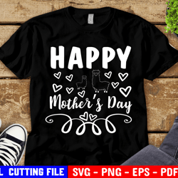 Happy Mothers Day Svg, 1st First Mothers Day, Cute Llama Svg, Mommy And Me Svg, Mama Llama Svg Cut Files For Cricut
