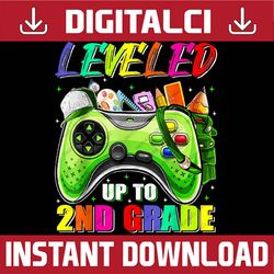 Leveled Up To 2nd Grade Gamer Back To School First Day Boys PNG File Sublimation