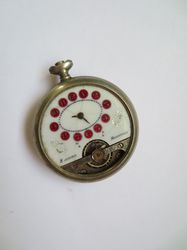 Antique Hebdomas Pocket Watch with Day / Date Swiss Hebdomas 8 Jours Collectible Pocket Watch with White Decorative Dial