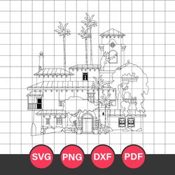 encanto house magical outline svg, encanto svg, disney svg, png dxf pdf digital file