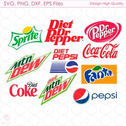 Bundle Soda Drinks Svg, Trending Svg, Coke Logo Svg, Fanta Logo Svg, Brand Logo Svg