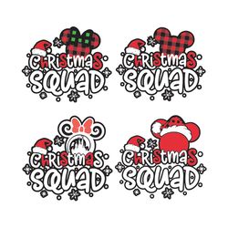 Mickey Squad Christmas Svg, silhouette svg fies