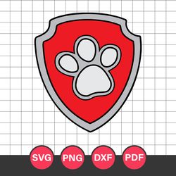Paw Dog Logo Svg, Paw Patrol Svg, Cartoon Svg, Png Dxf Eps Digital File
