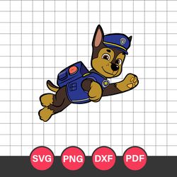Paw Patrol Chase Dog Svg, Paw Patrol Characters Svg, Paw Patrol Svg, Cartoon Svg, Png Dxf Eps Digital File