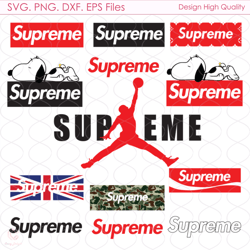 Supreme Logo Bundle Svg, Jordan Svg, Snoopy Logo Svg, Brand Logo Svg
