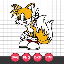 Tails Svg, Sonic Characters Svg, Sonic Svg, Cartoon Svg, Png Dxf Eps Digital File
