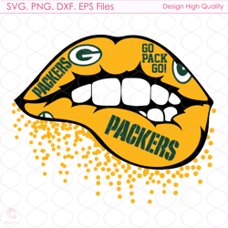 Green Bay Packers Inspired Lips Svg, Sport Svg, Green Bay Packers Svg, Packers Lips Svg, Packers Logo Svg