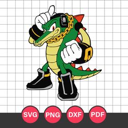 Vector the Crocodile Svg, Sonic Characters Svg, Sonic Svg, Cartoon Svg, Png Dxf Eps Digital File