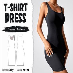 Bodycon Dress Pattern | Xs-Xl PDF A0,A4,US-size | Midi dress pattern | Strech Dress Pattern | Sleeveless Dress