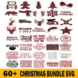 Buffalo Plaid Christmas Bundle Svg, silhouette svg fies