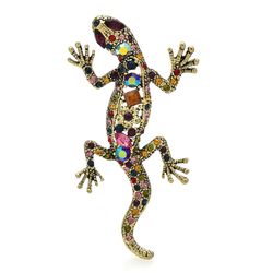 Lizard brooch, Colorful gecko jewelry pin, Casual unisex