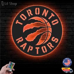 Toronto Raptors Led Sign, NBA Logo Metal Led Wall Sign, NBA Metal Logo, Toronto Raptors LED Metal Wall Art