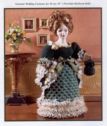 Doll's Dress Evening walk in Victorian style Knitting Pattern, 15 inch (38 cm) Doll, vintage patterns Digital PDF