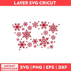 Snowflakes Full Wrap Svg, Snowflakes Svg, Snow Svg, Christmas Svg, Merry Christmas Svg - Digital File