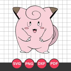Clefairy Svg, Pokemon Characters Svg, Pokemon Svg, Anime Svg, Png Dxf Eps Digital File