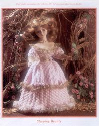 Fairytale Doll's Dress Sleeping Beauty Knitting Pattern, 15 inch (38 cm) Doll, vintage patterns Digital PDF