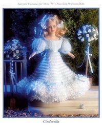 Fairytale Doll's Dress Cinderella Knitting Pattern, 15 inch (38 cm) Doll, vintage patterns Digital PDF