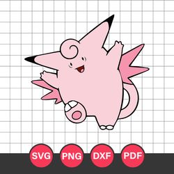 Clefable Svg, Pokemon Characters Svg, Pokemon Svg, Anime Svg, Png Dxf Eps Digital File