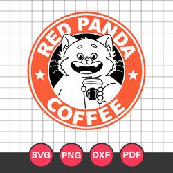 Red Panda Coffee Svg, Turning Red Svg, Red Panda Svg, Turning Red Cricut Svg, Disney Svg, Png Dxf Pdf, TR23052339